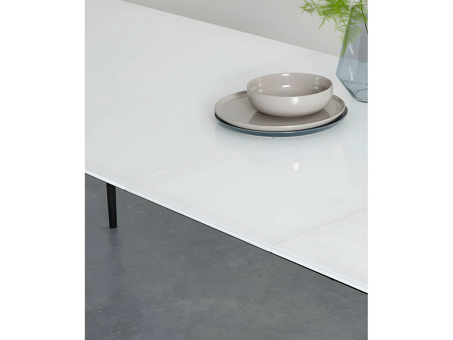 Phoenix - Uitschuifbare tafel (190/270 x 90 cm) in wit glas