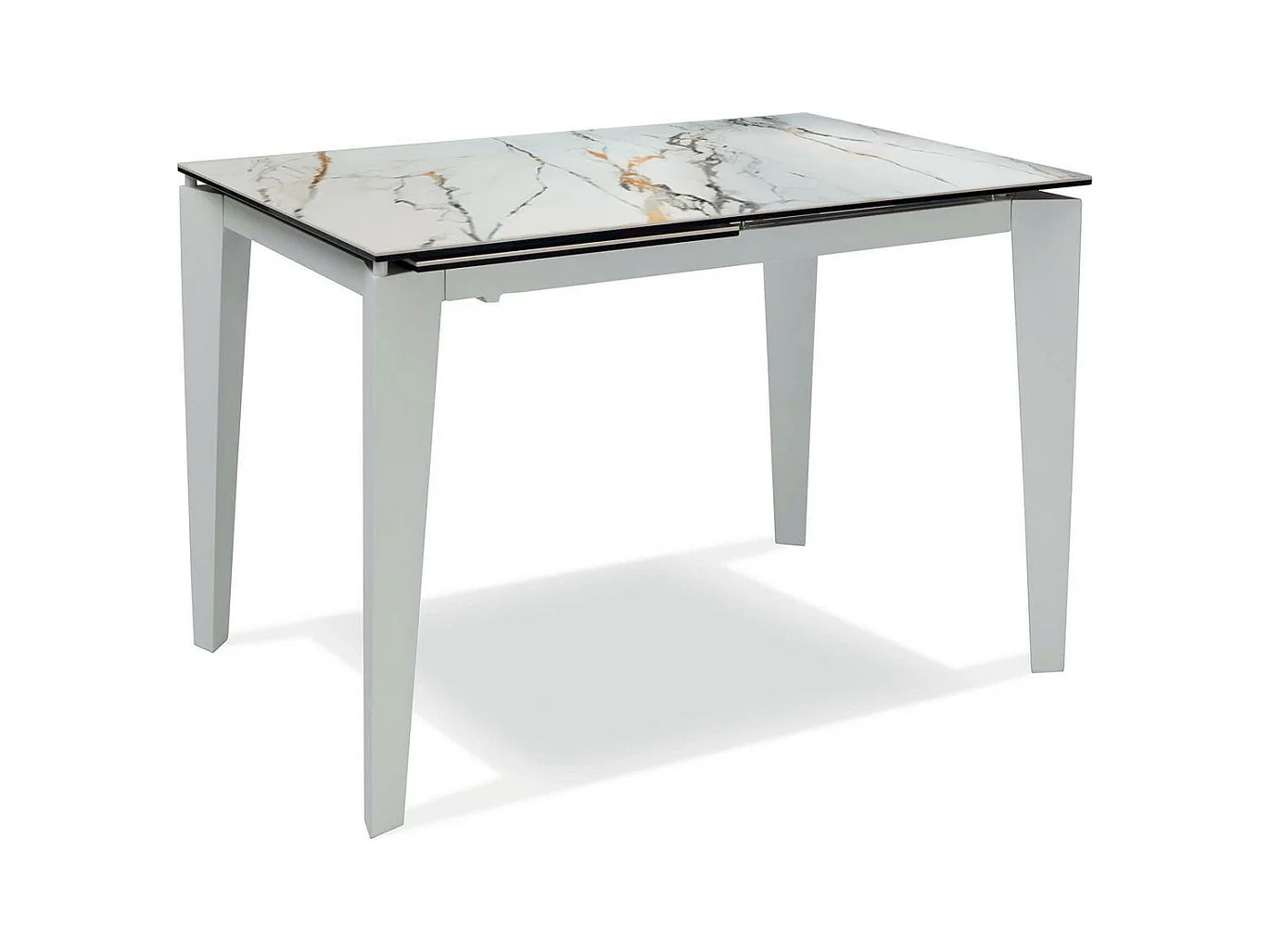 Table extensible de 120cm à 170cm plateau moderne en céramique sur verre trempé marbre Calacatta Borghini