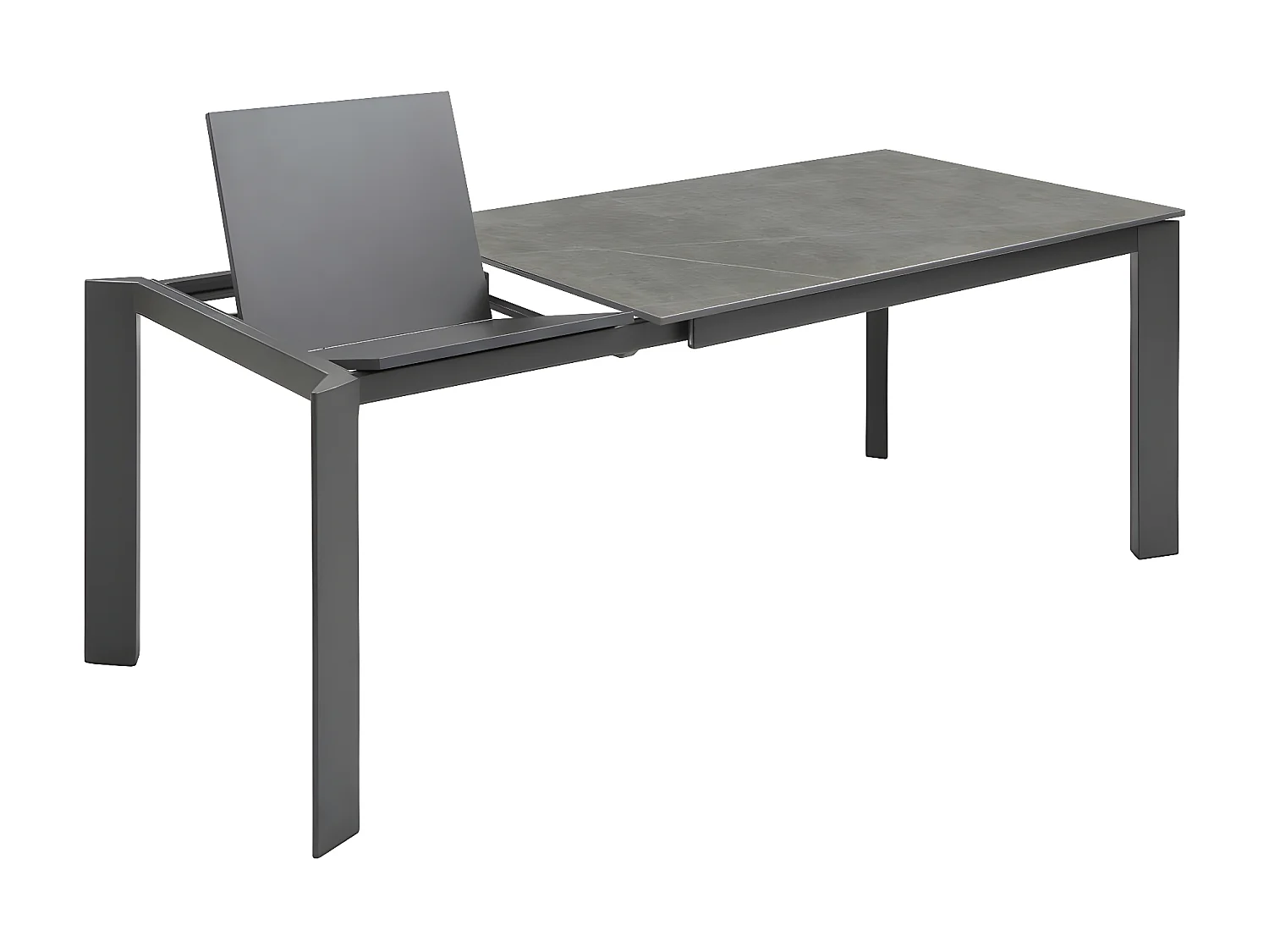 David Table extensible (140/200 x 90 cm) en céramique grise