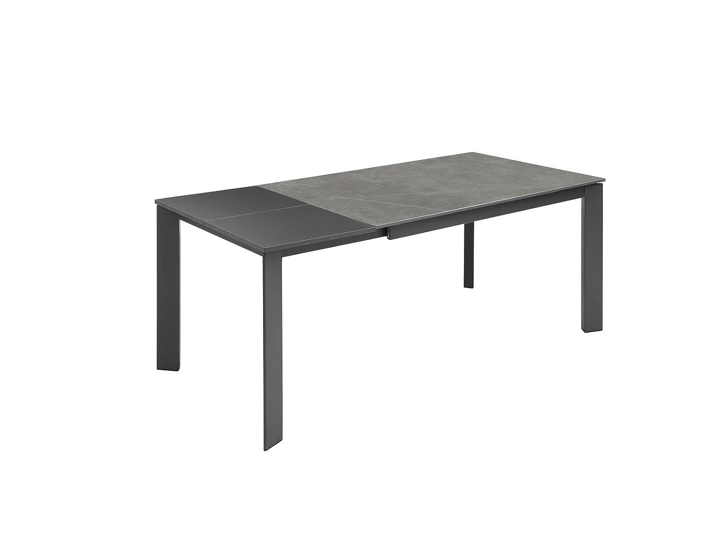 David Table extensible (140/200 x 90 cm) en céramique grise