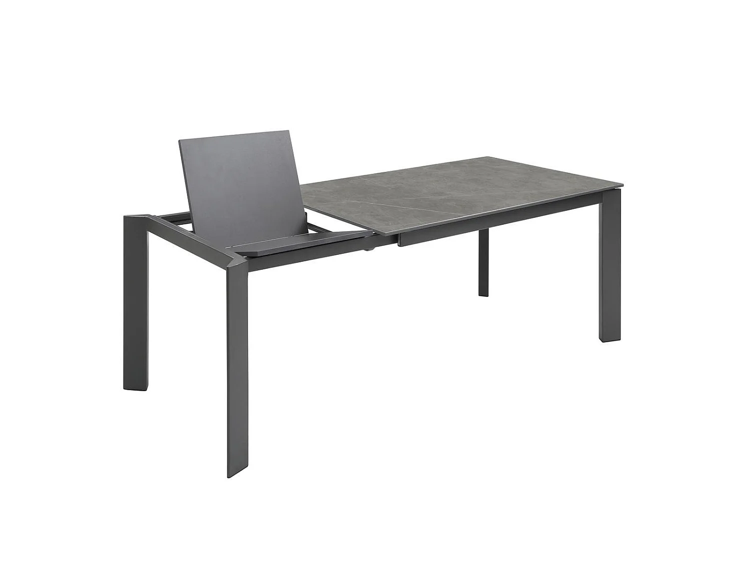 David Table extensible (140/200 x 90 cm) en céramique grise