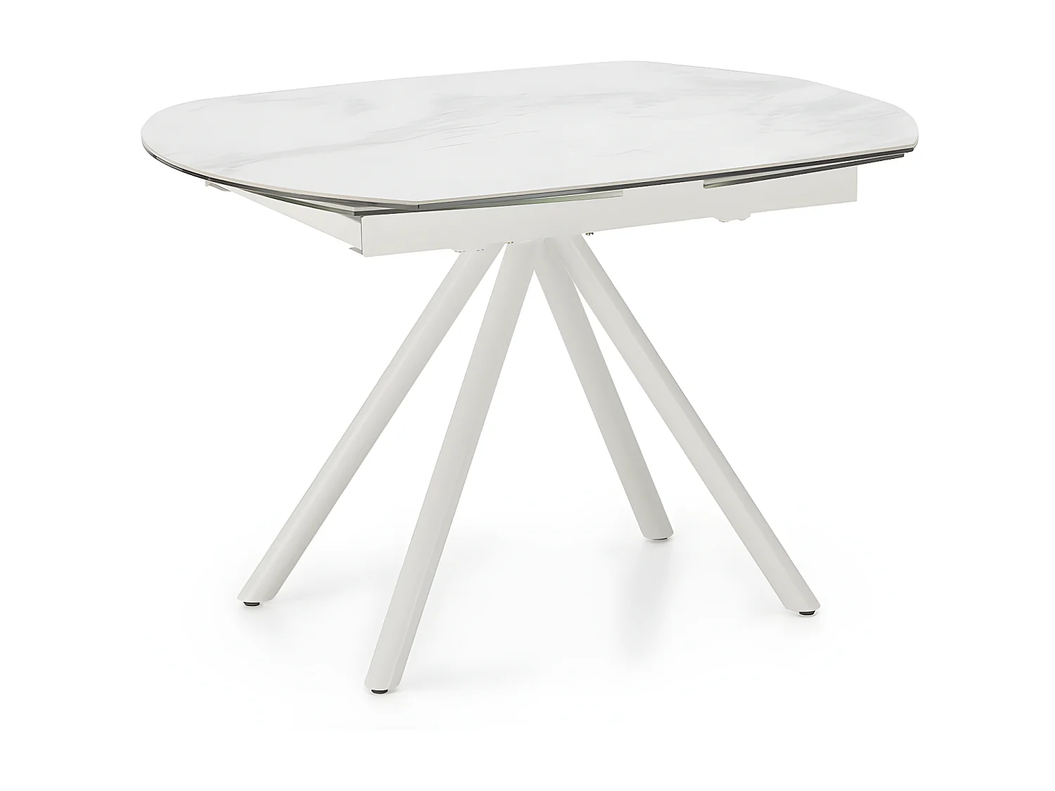 Mesa Extensível Kyoto Four em Mármore Branco Vidro Temperado até 180cm