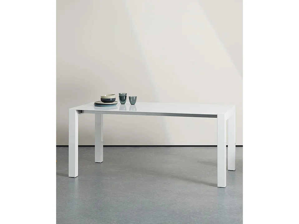 Neal - Mesa extensible (170/264 x 90 cm) en MDF blanco