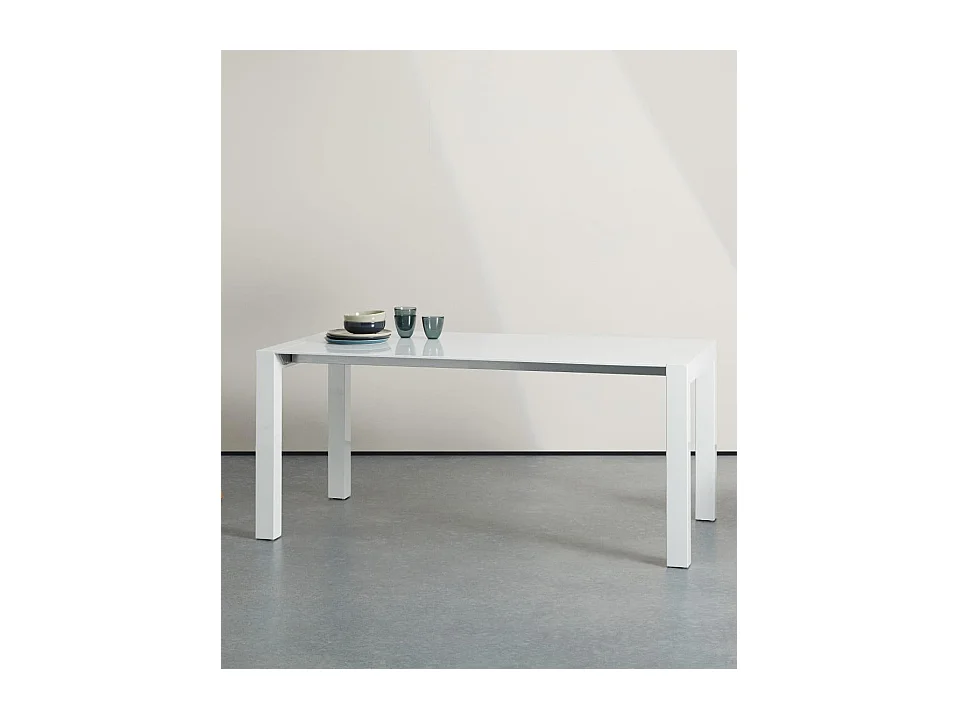 Neal Table extensible (170/264 x 90 cm) en MDF Blanc