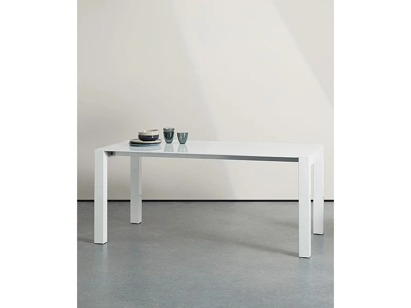 Neal Table extensible (170/264 x 90 cm) en MDF Blanc