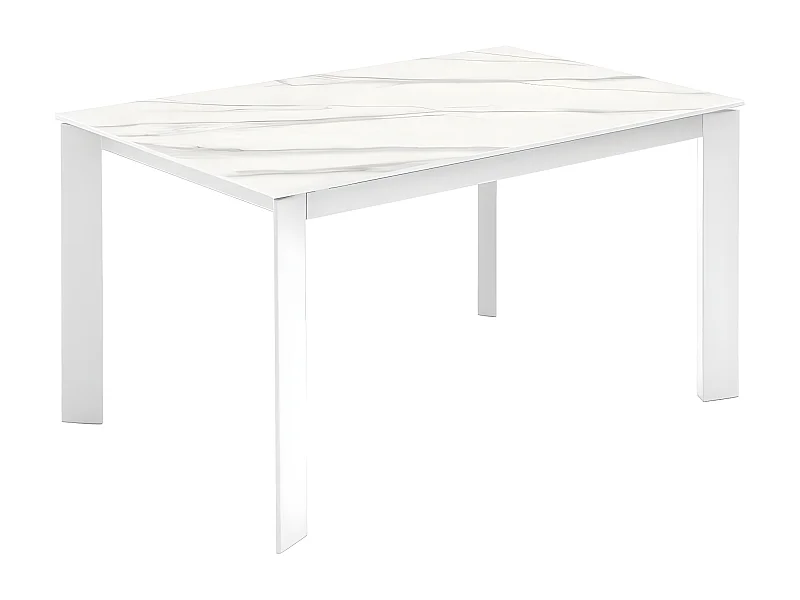 David - Mesa extensível (140/200 x 90 cm) em cerâmica branca