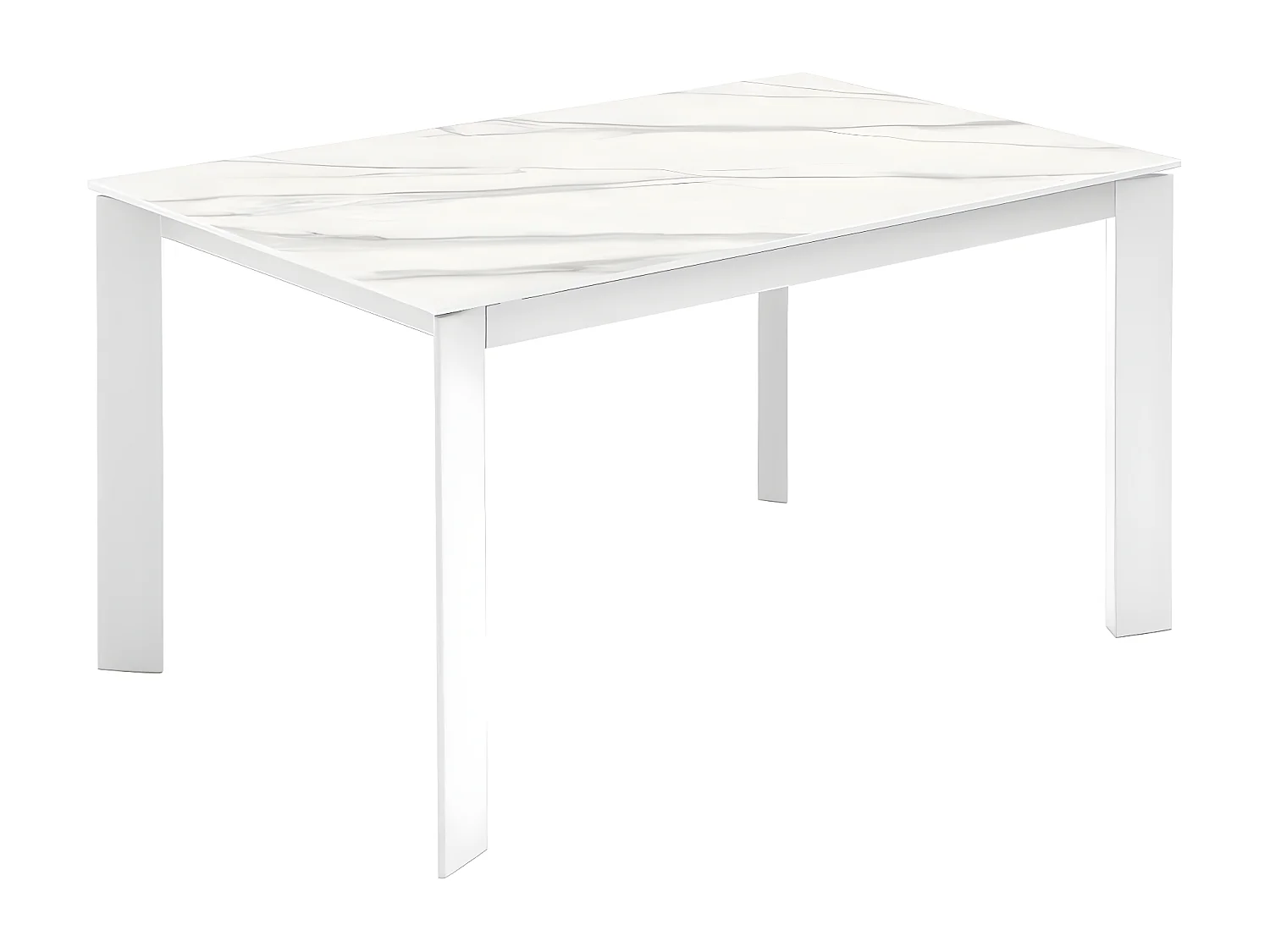 David - Uitschuifbare tafel (140/200 x 90 cm) in wit keramiek