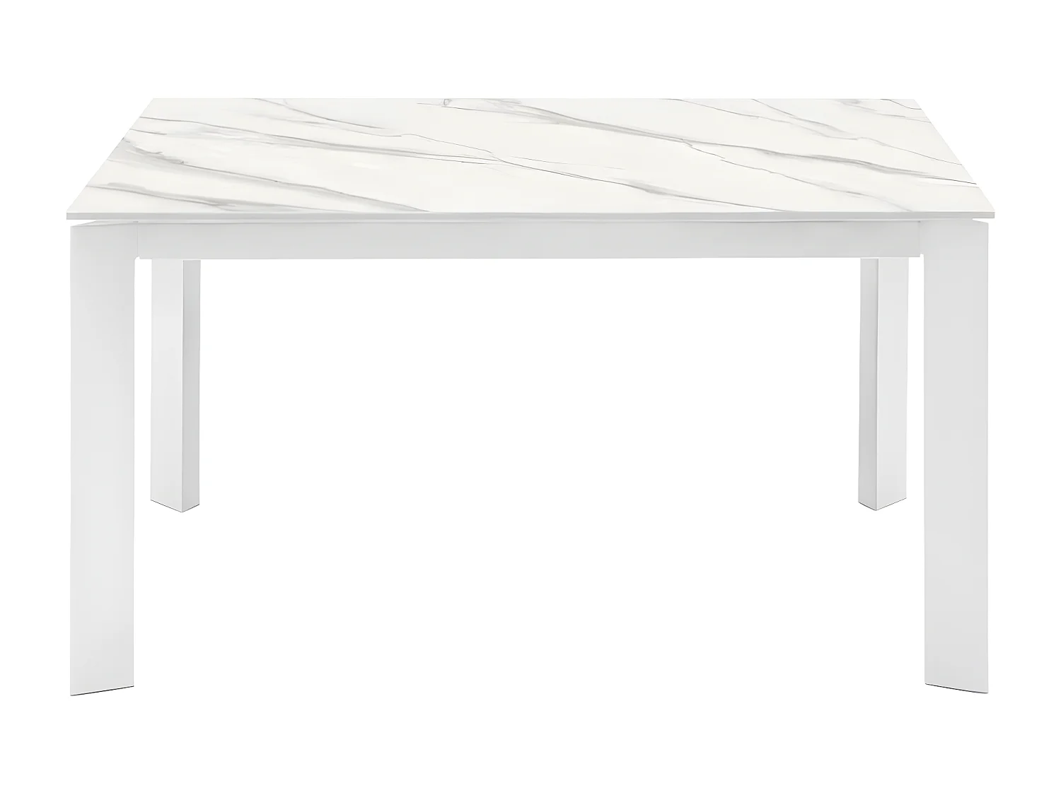 David - Uitschuifbare tafel (140/200 x 90 cm) in wit keramiek