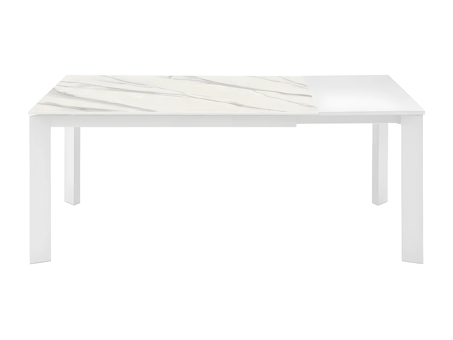 David - Uitschuifbare tafel (140/200 x 90 cm) in wit keramiek