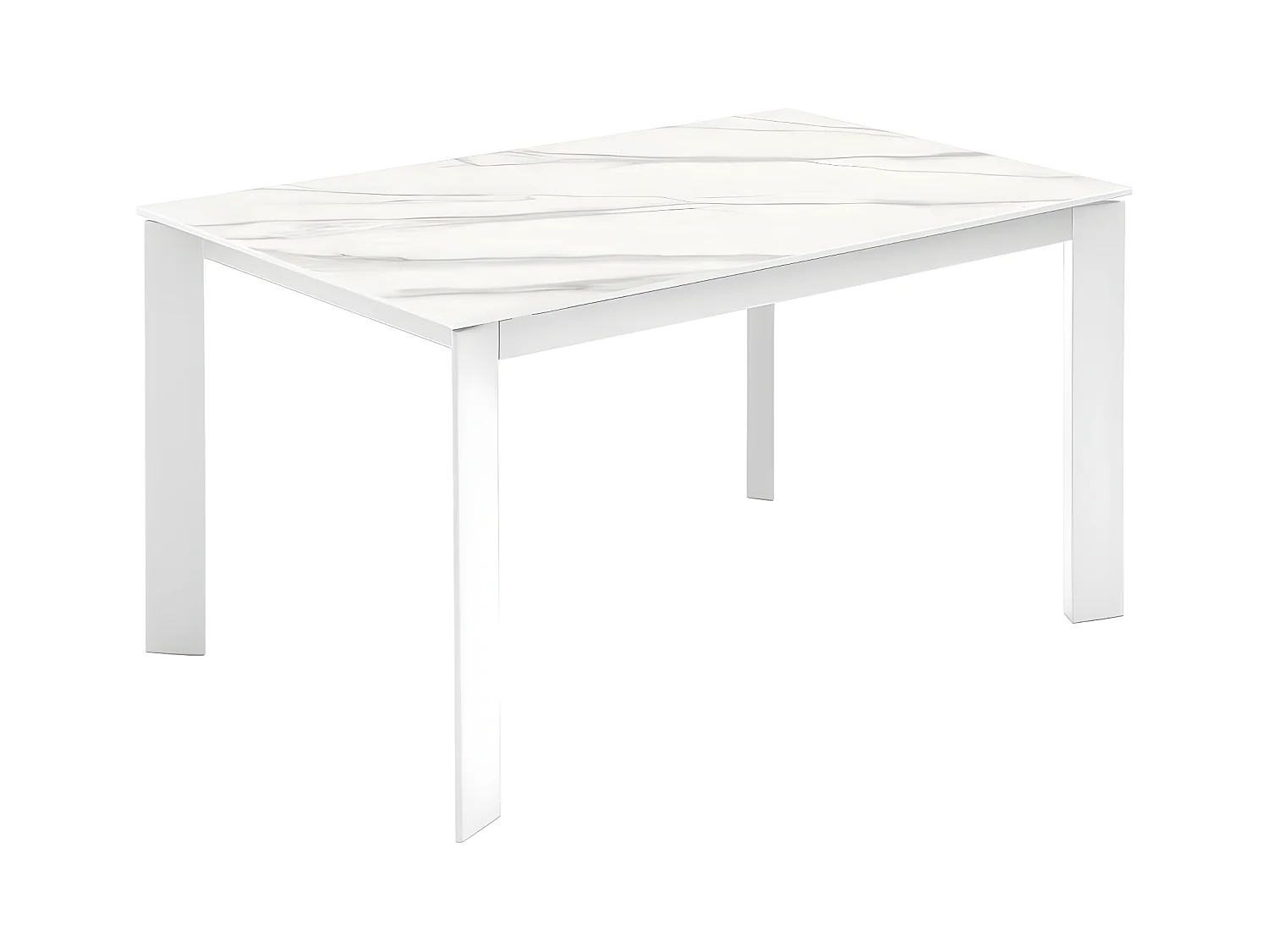 David Table extensible (140/200 x 90 cm) en céramique blanche