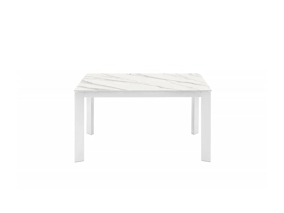 David Table extensible (140/200 x 90 cm) en céramique blanche