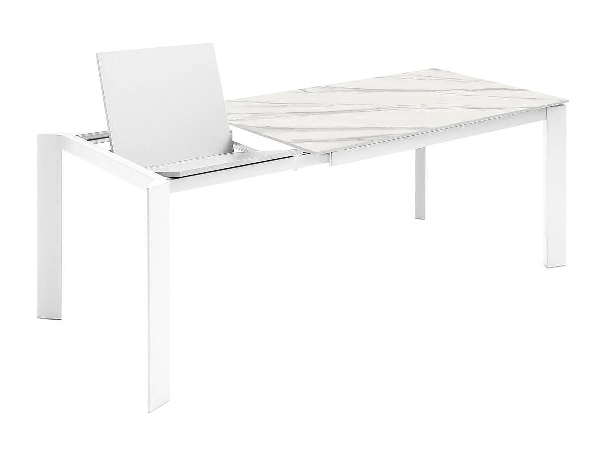 David - Tavolo allungabile (140/200 x 90 cm) in Ceramica Bianca