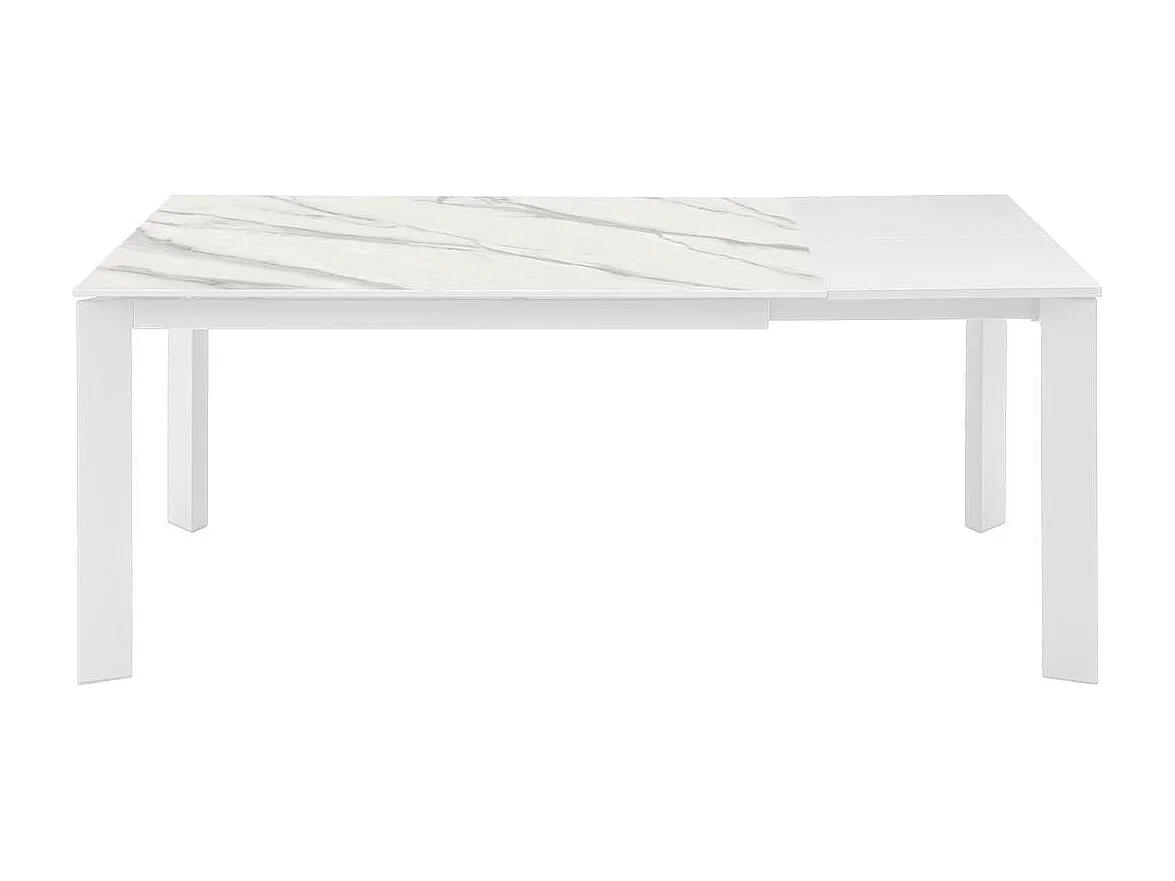 David - Tavolo allungabile (140/200 x 90 cm) in Ceramica Bianca