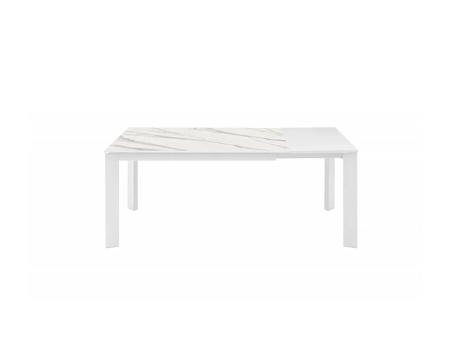 David - Mesa extensível (140/200 x 90 cm) em cerâmica branca