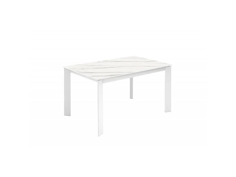 David - Tavolo allungabile (140/200 x 90 cm) in Ceramica Bianca