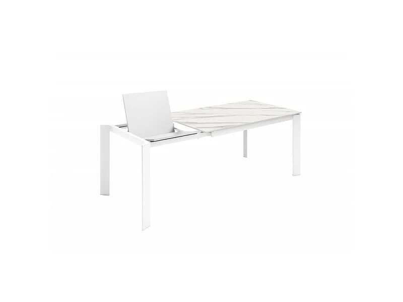 David - Tavolo allungabile (140/200 x 90 cm) in Ceramica Bianca