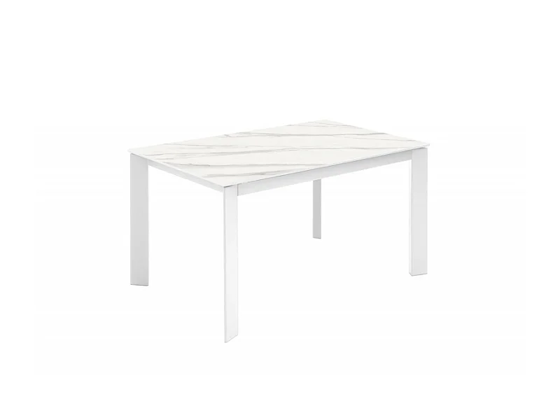 David Table extensible (140/200 x 90 cm) en céramique blanche