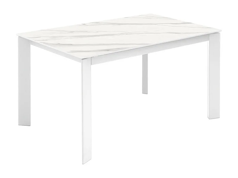 David - Mesa extensível (140/200 x 90 cm) em cerâmica branca