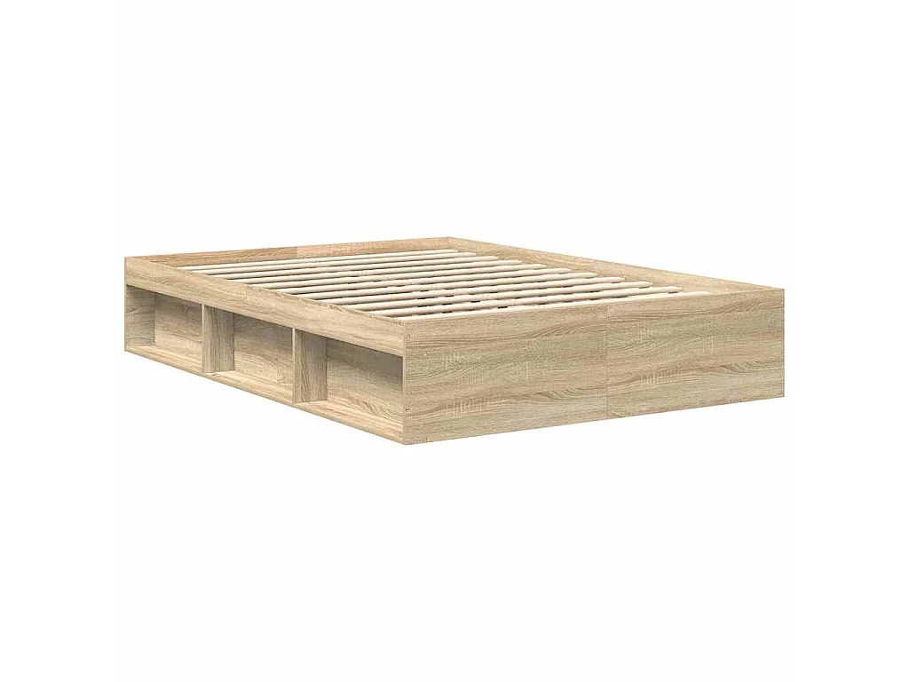 Cadre de lit sans matelas chêne sonoma 160x200 cm