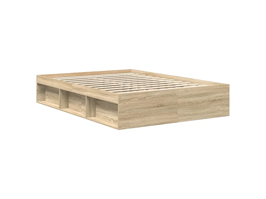 Cadre de lit sans matelas chêne sonoma 160x200 cm