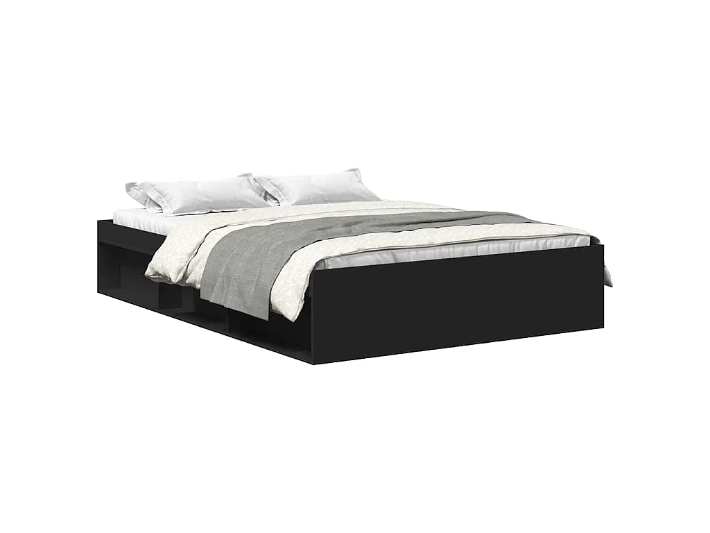 Cadre de lit sans matelas noir 160x200 cm