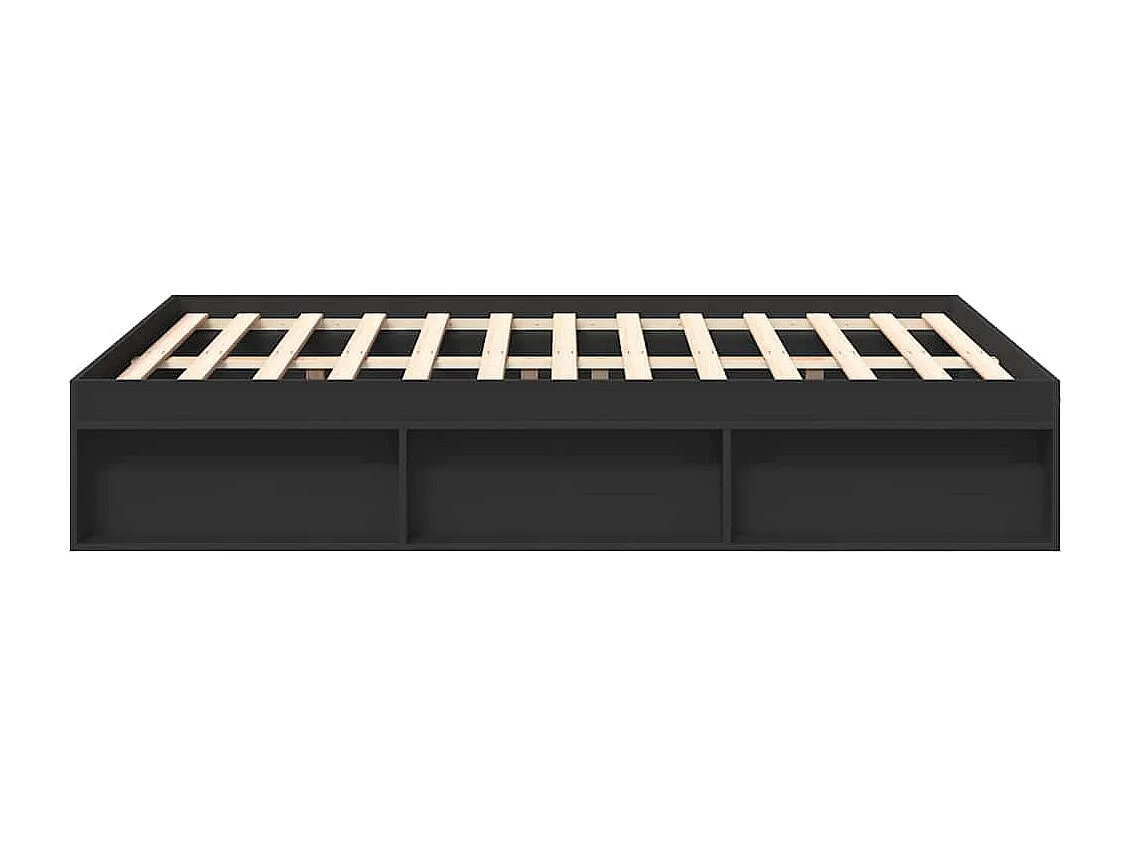 Estructura de cama doble pequeña sin colchón negro 120x190 cm