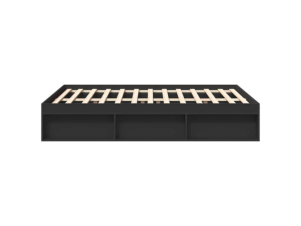 Cadre de lit sans matelas noir 120x190 cm