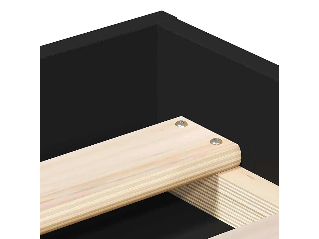 Cadre de lit sans matelas noir 120x190 cm