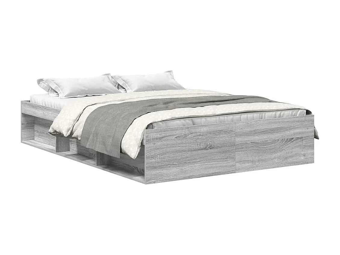 Estrutura de cama 160x200 cm cinza sonoma