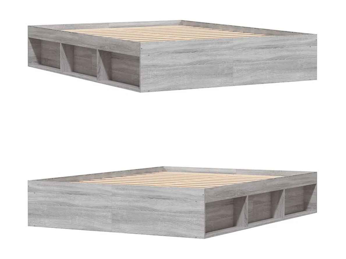 Cadre de lit sans matelas sonoma gris 160x200 cm
