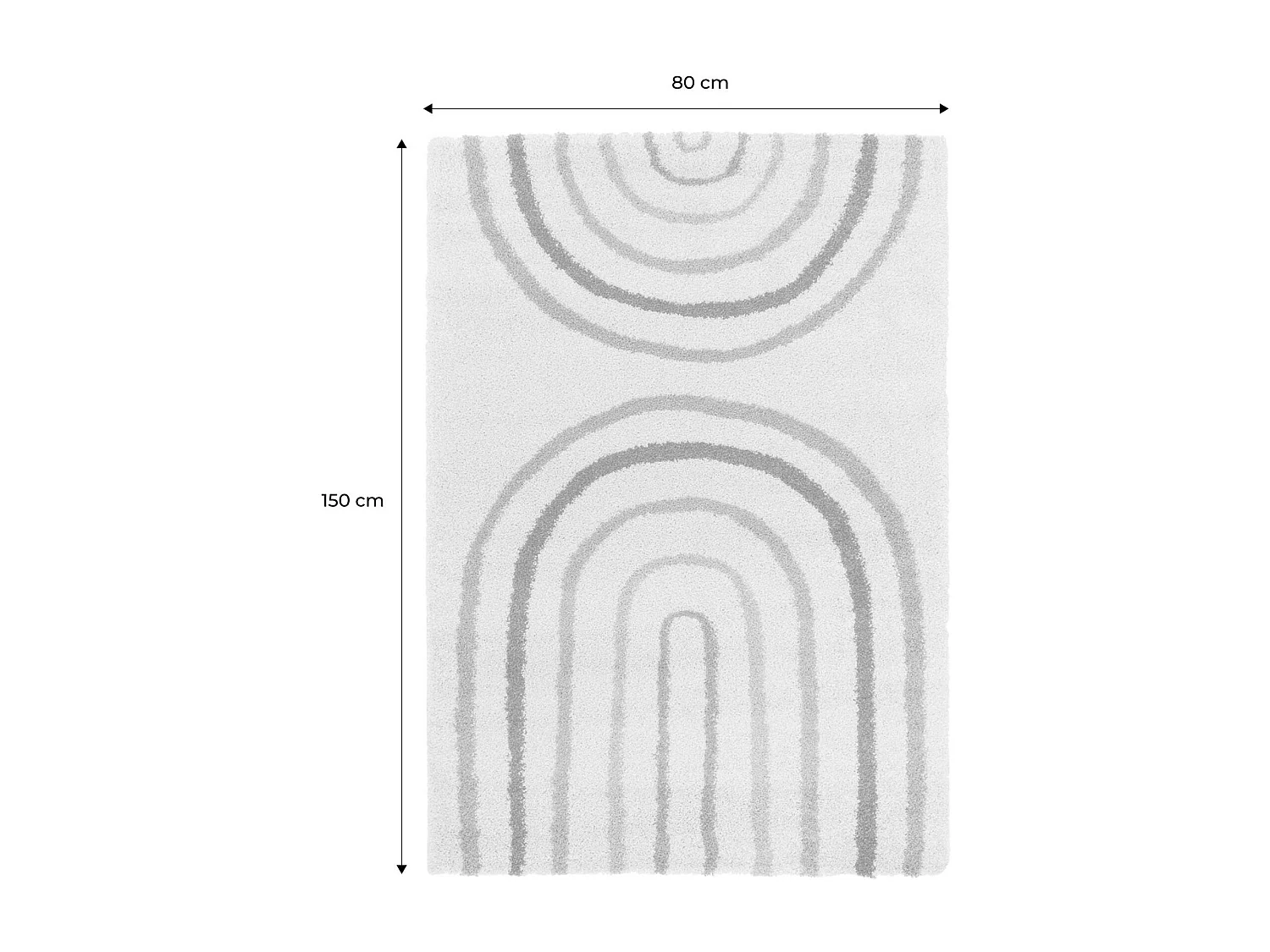 Tapis enfant arc-en-ciel 80x150cm. tapis intérieur crème et multicolore. poils longs shaggy