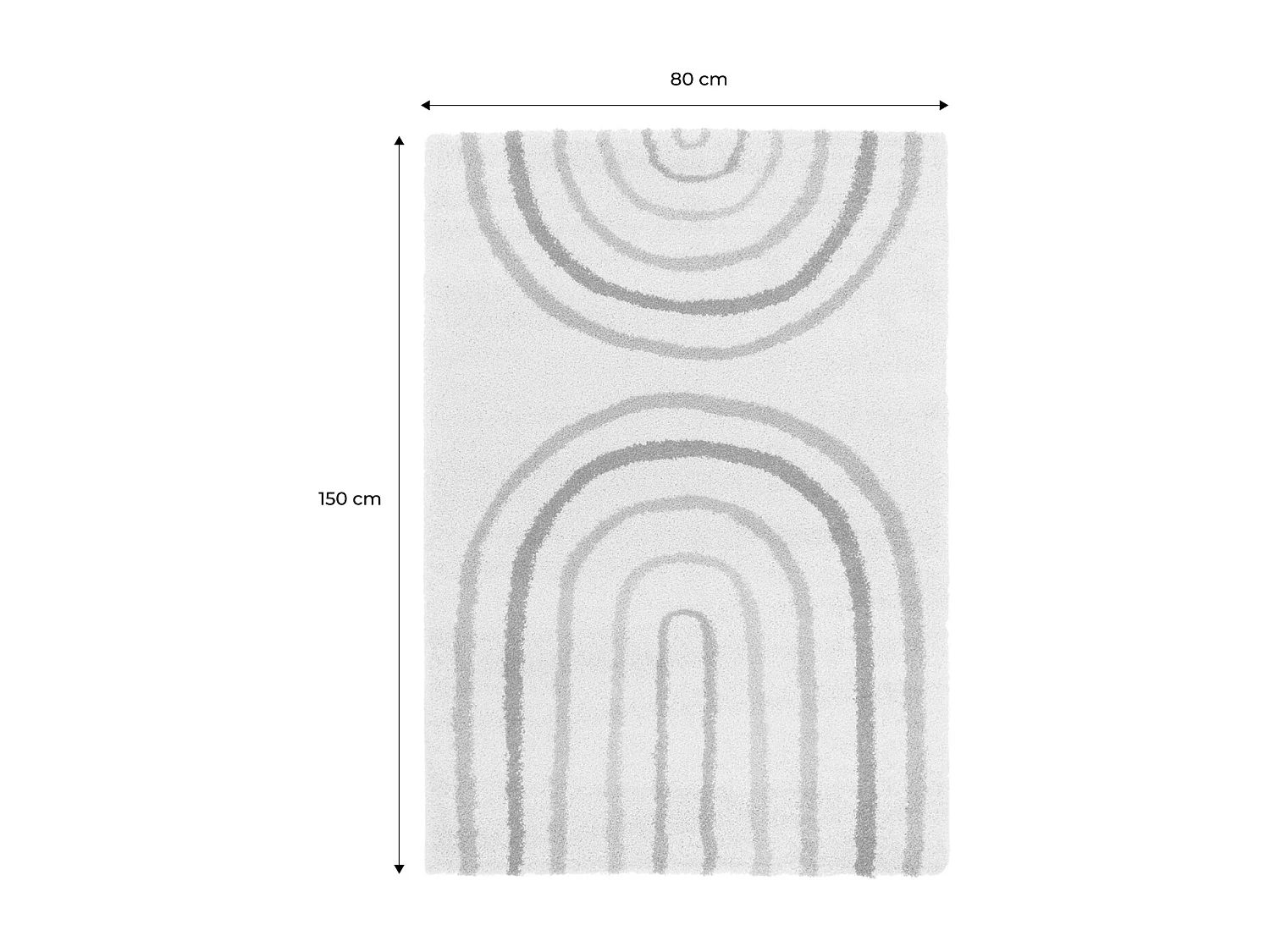 Tapis enfant arc-en-ciel 80x150cm. tapis intérieur crème et multicolore. poils longs shaggy