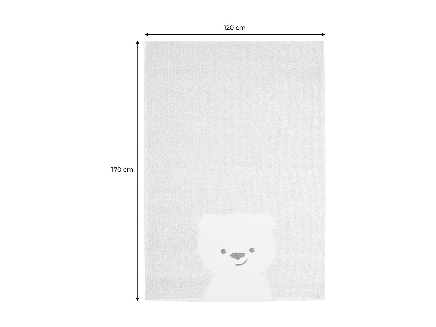 Tappeto per bambini beige/crema, piccolo tappeto con orsetto