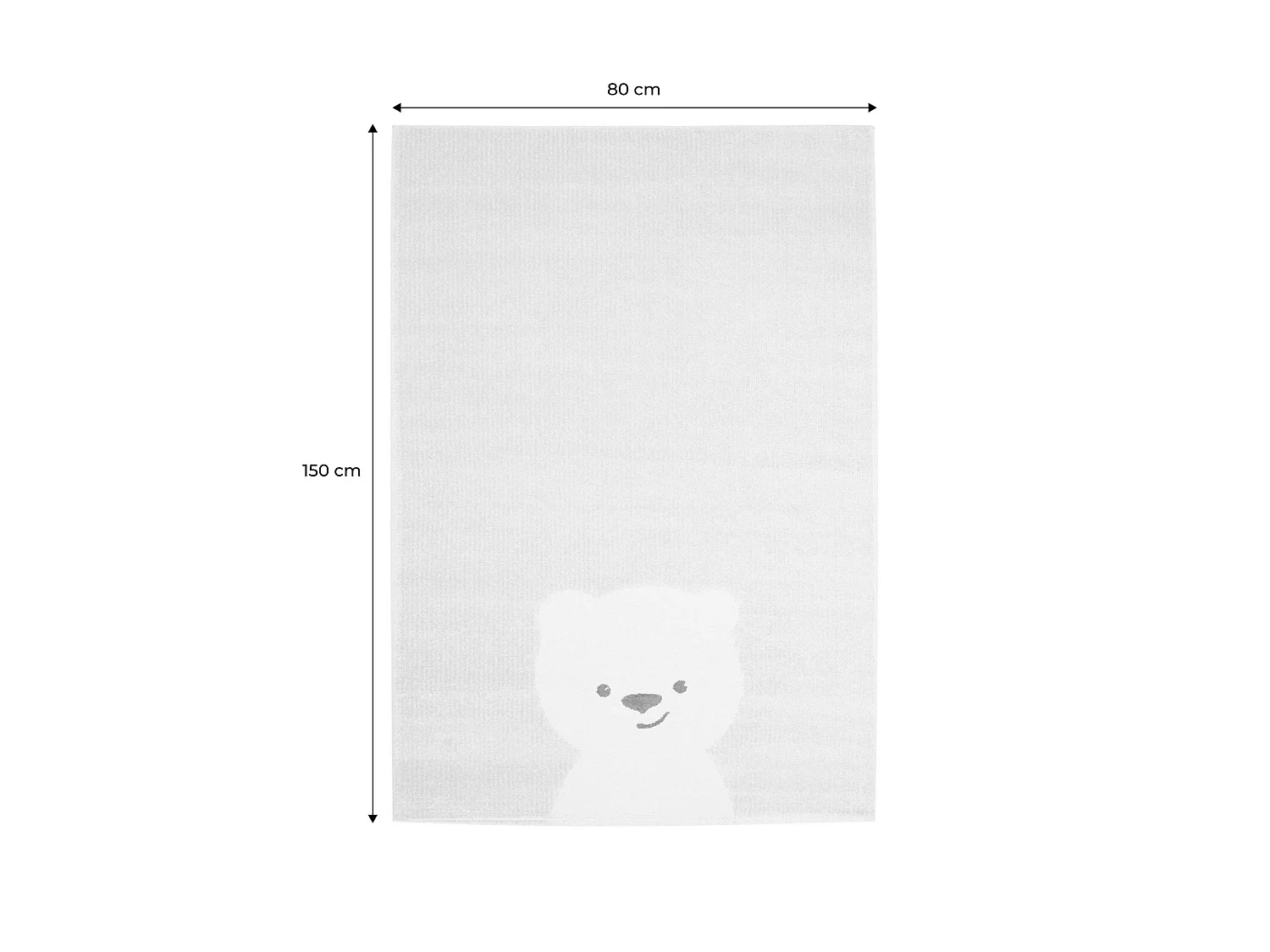 Tappeto per bambini beige/crema, piccolo tappeto con orsetto - 150x80x0.9 cm