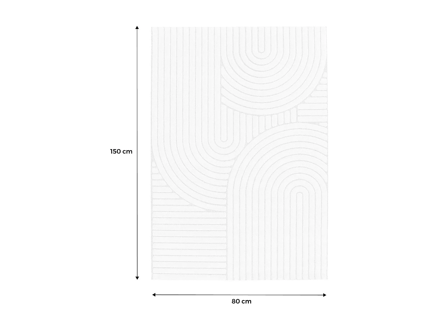 Tapis intérieur motif ethnique arches 80x150cm. poils ras. beige et crème