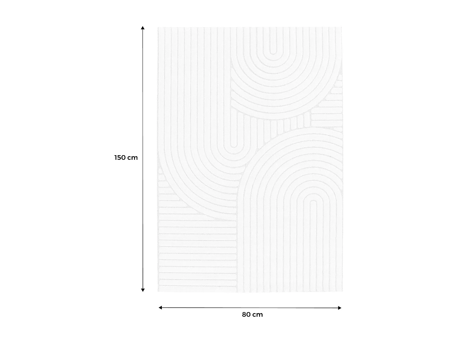 Tapis intérieur motif ethnique arches 80x150cm. poils ras. beige et crème