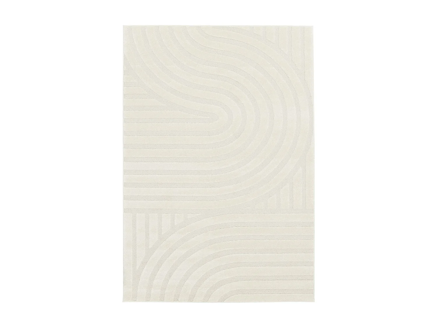 Alfombra interior con motivos de arcos crema