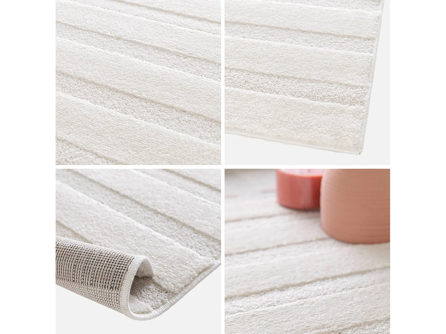 Alfombra interior con motivos de arcos crema