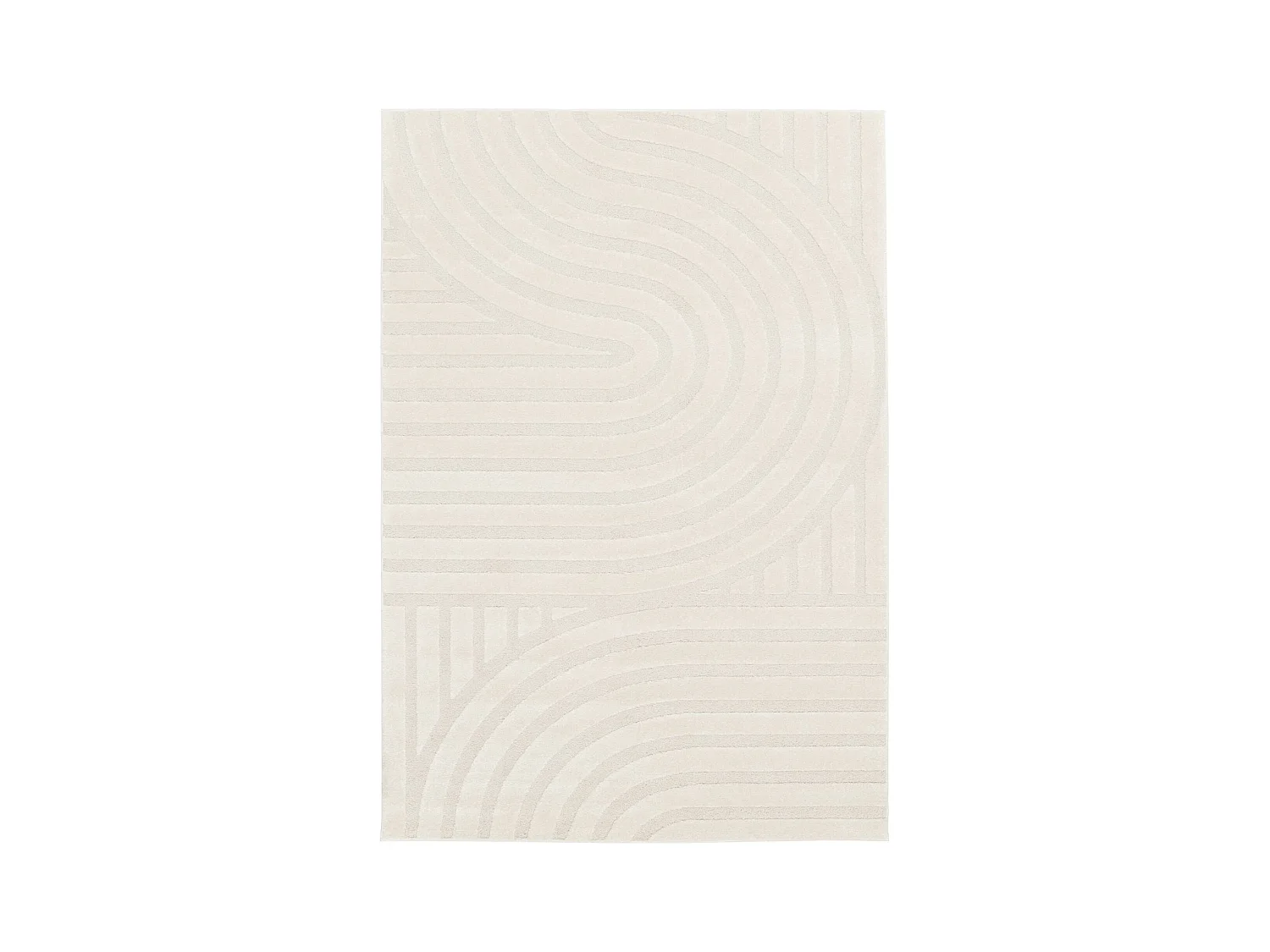 Tapis intérieur motifs arches. poils ras 160 x 230cm crème