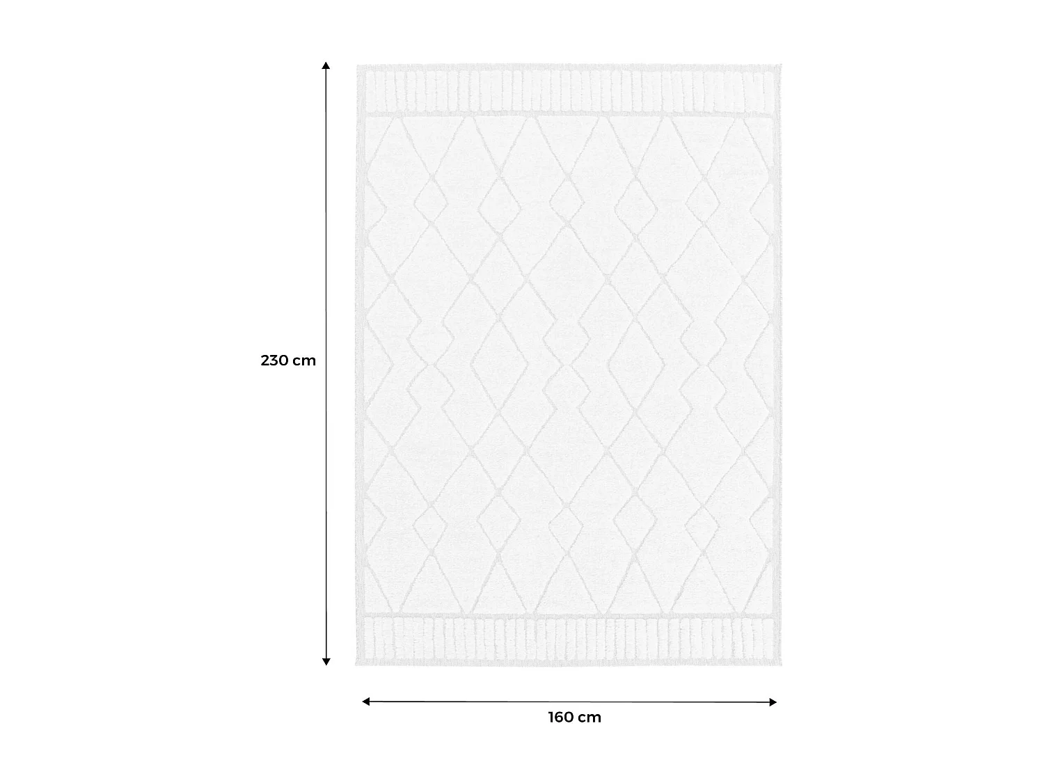 Tapis intérieur motif ethnique berbère 160x230cm poils ras. beige et crème
