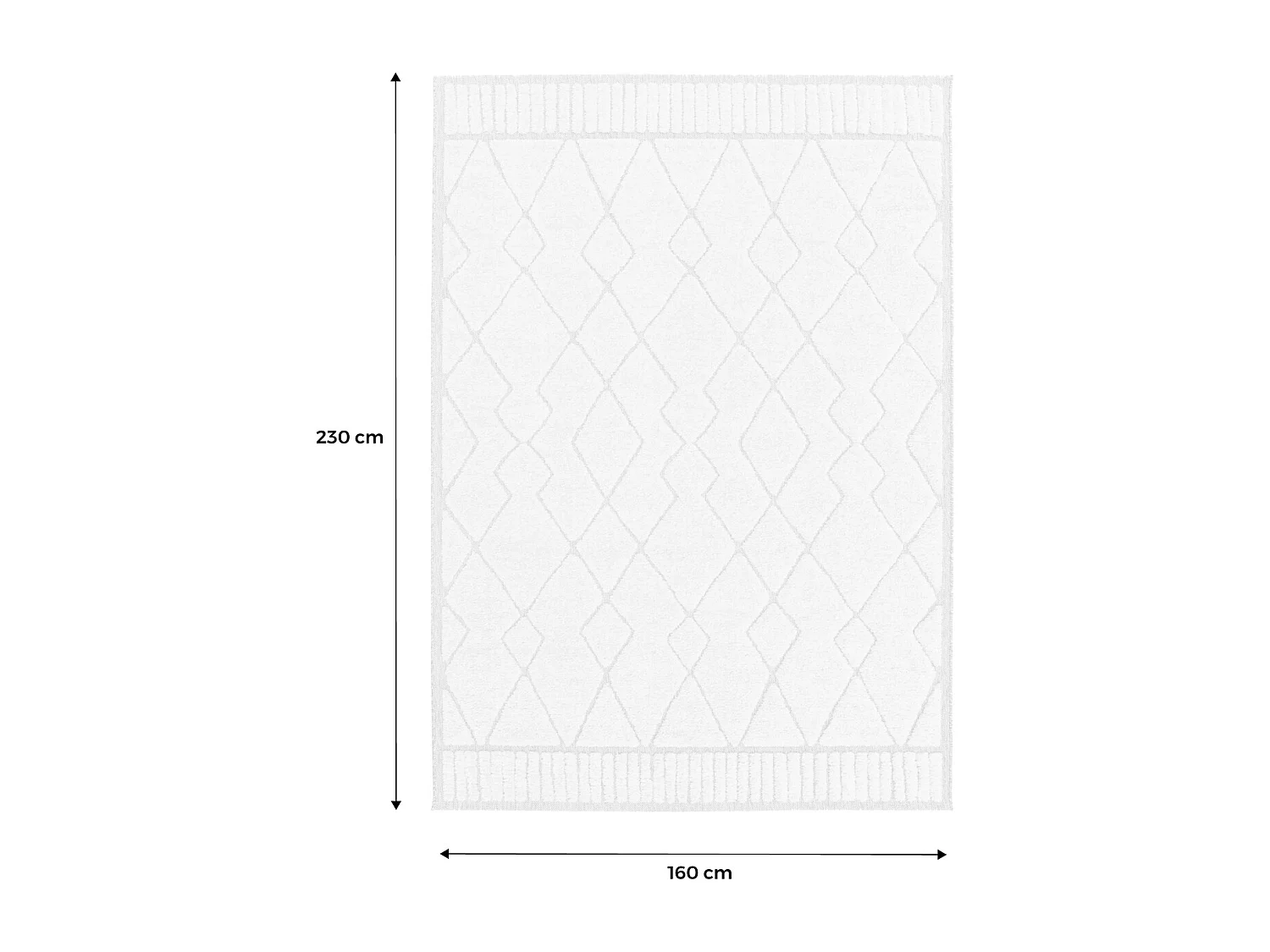 Tapis intérieur motif ethnique berbère 160x230cm poils ras. beige et crème
