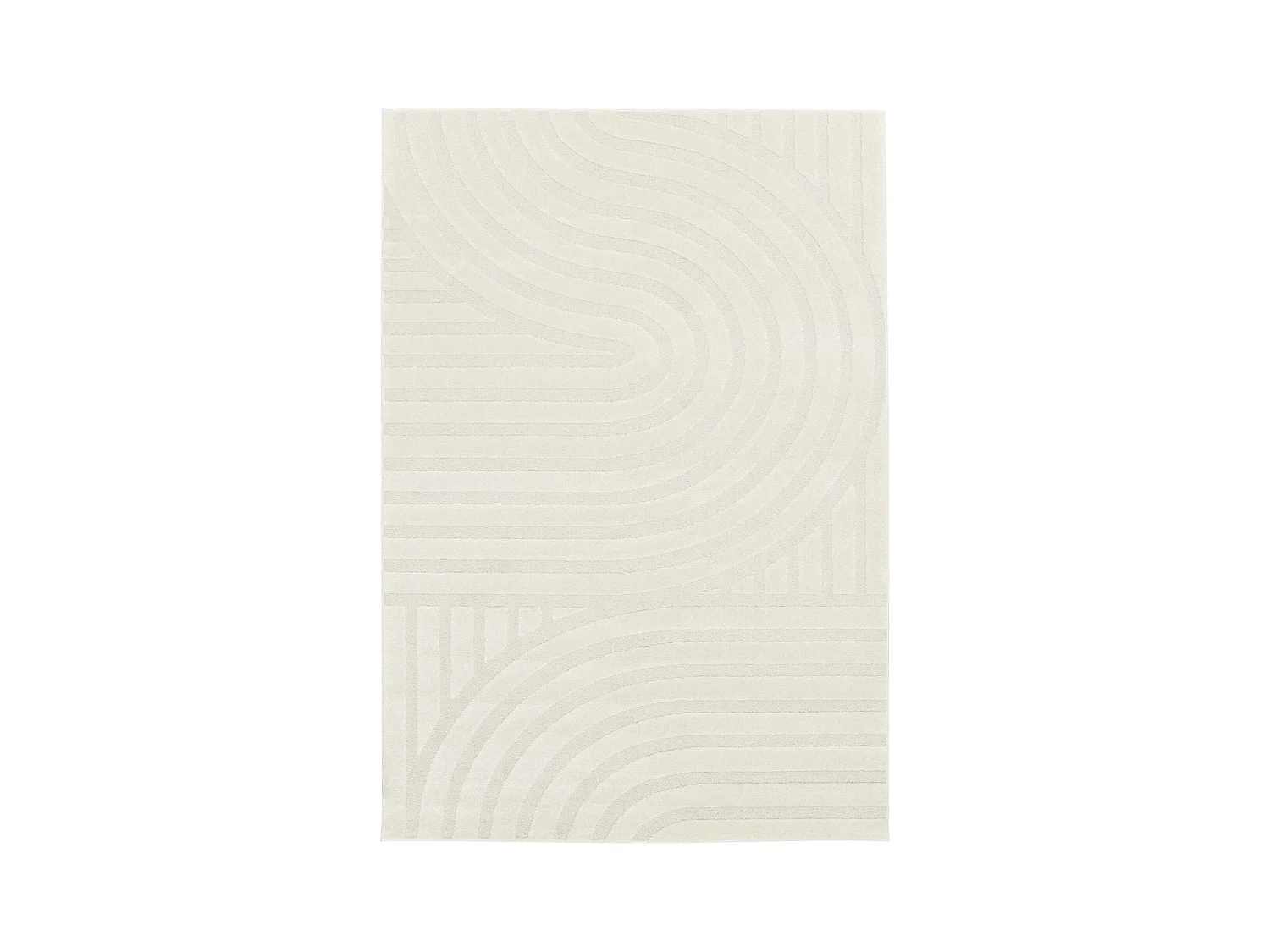 Tapis intérieur motifs arches. poils ras 200 x 290cm crème