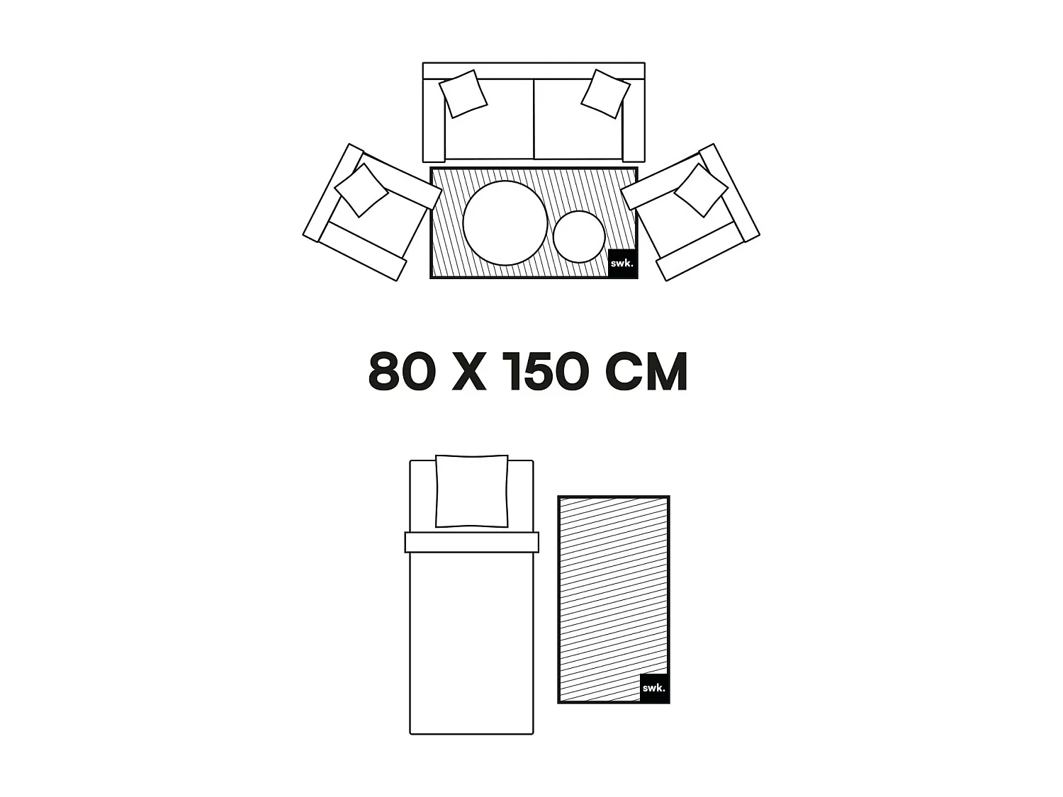 Tapis intérieur motifs arches. poils ras 80 x 150cm crème - Blake