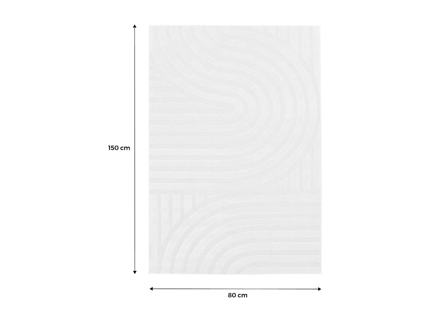 Tapis intérieur motifs arches. poils ras 80 x 150cm crème - Blake