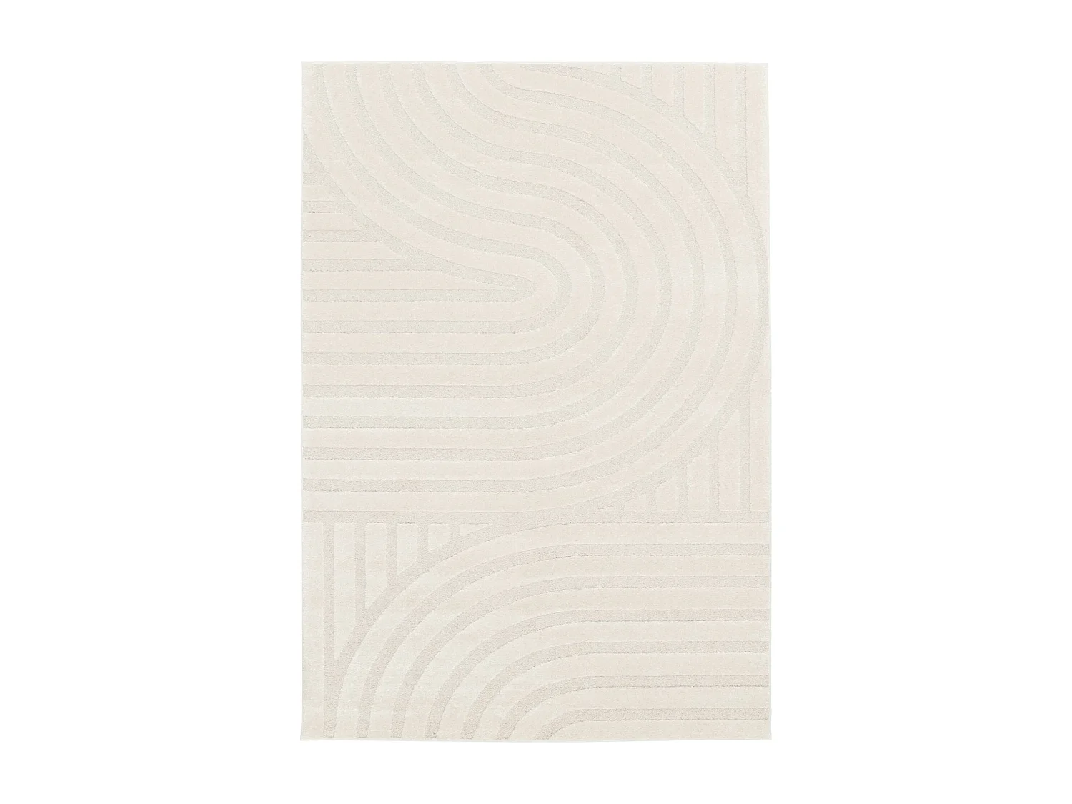 Tapis intérieur motifs arches. poils ras 80 x 150cm crème - Blake