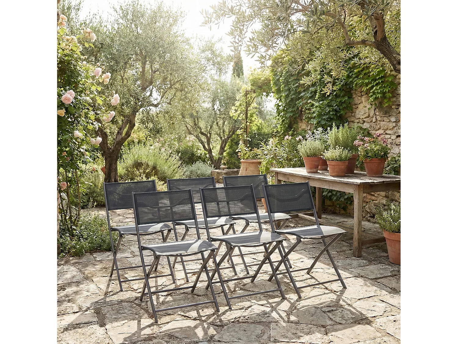 Garden chair Sumila Black H. 79 x W. 45 x D. 46 cm