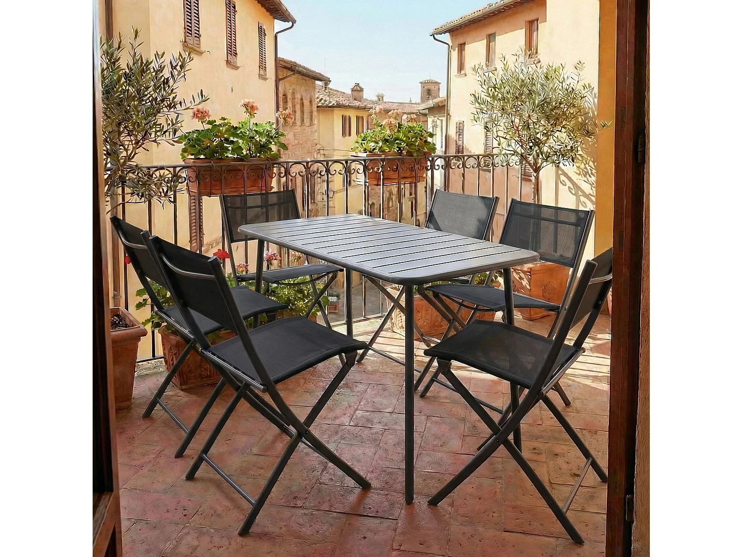 Garden chair Sumila Black H. 79 x W. 45 x D. 46 cm