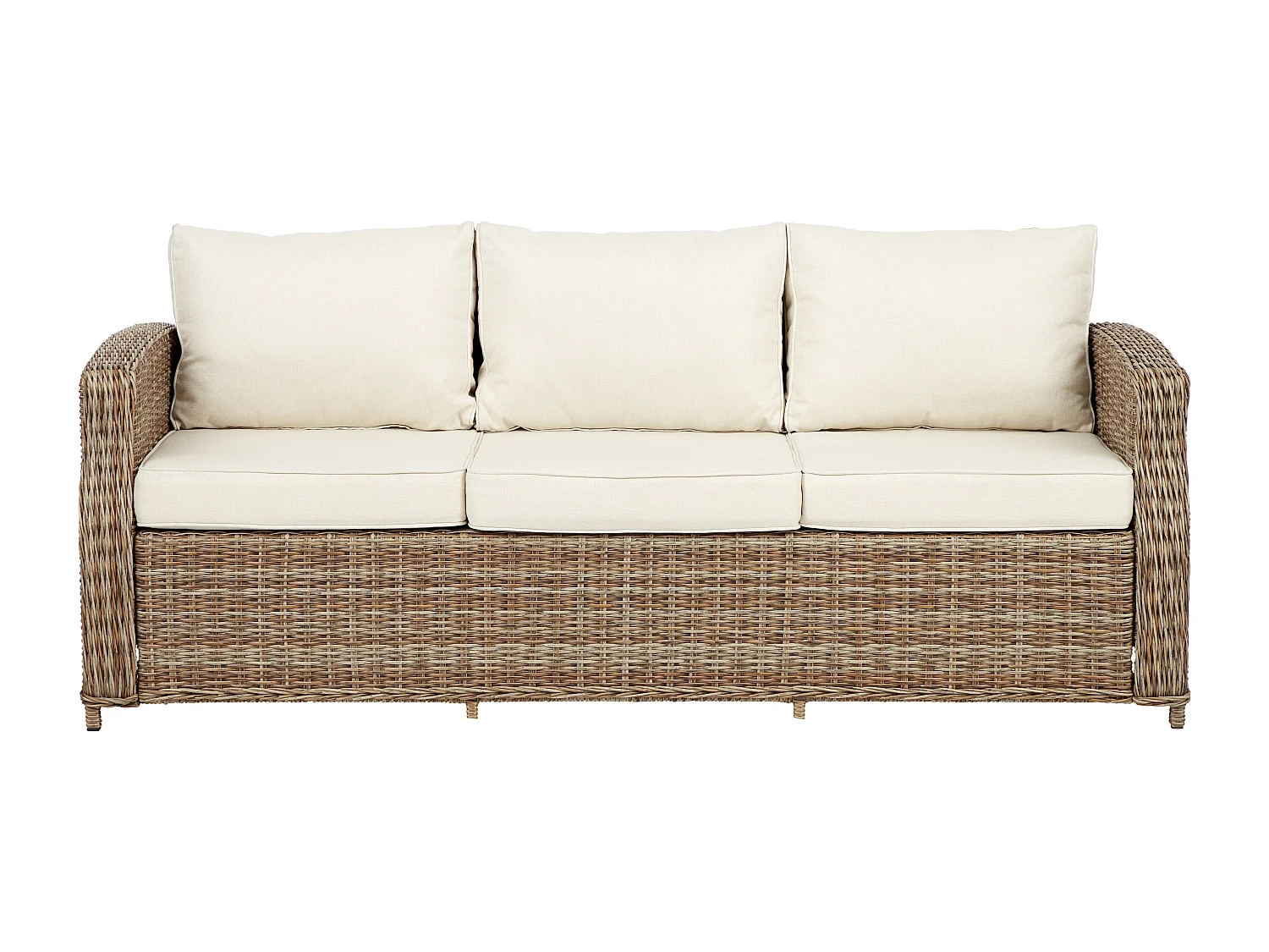 Gram Gartensofa 3 Sitzer, inkl. Sitzkissen, natur und offwhite.