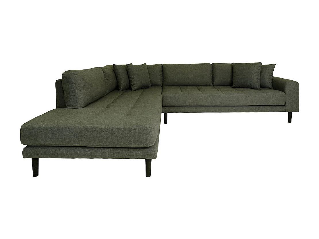 Lido canapé canapé d'angle tourné vers la gauche 4 coussins vert.