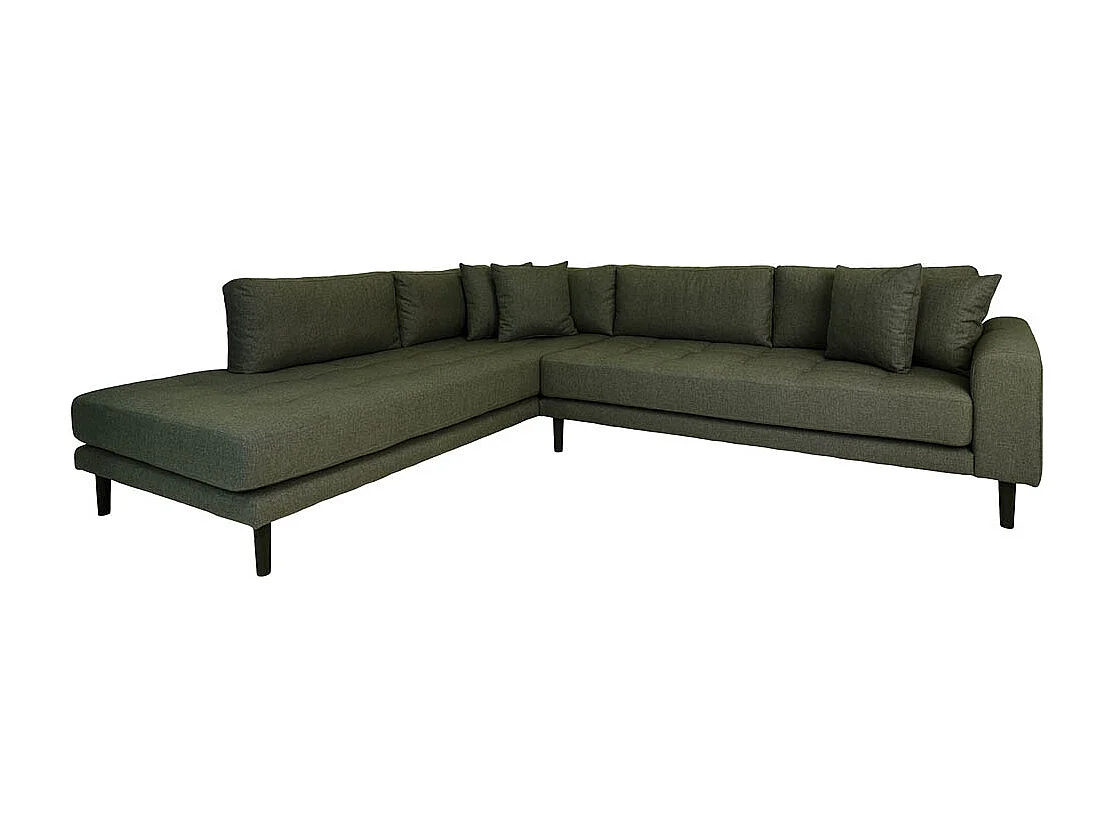 Lido canapé canapé d'angle tourné vers la gauche 4 coussins vert.